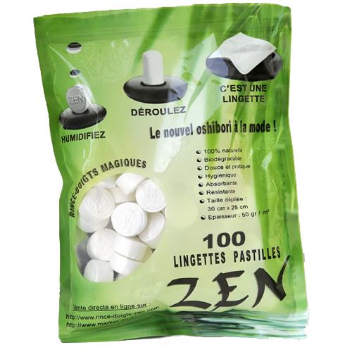 Sachet de 100 lingettes rince-doigts Zen®